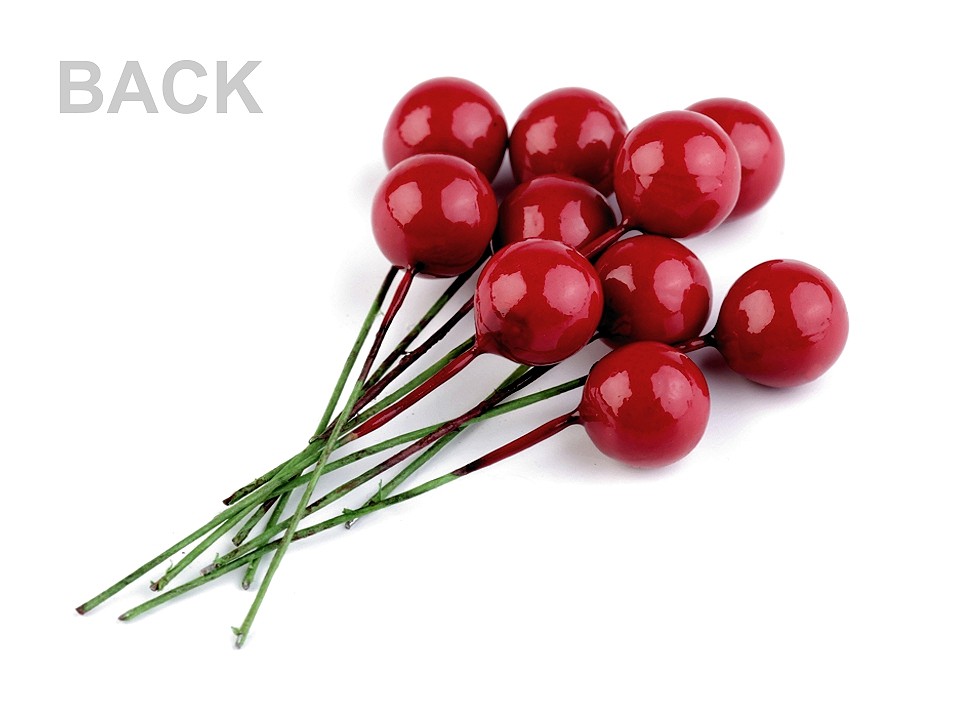 Artificial Red Rowan Berries Ø12 mm, red strawberry, 20 pc.