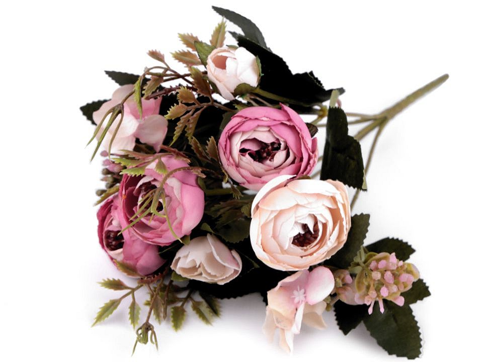 Artificial Buttercup Bouquet / Floral Arrangements, light pink