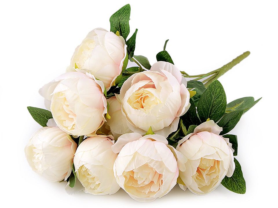 Artificial Peony Bouquet, cream lightest