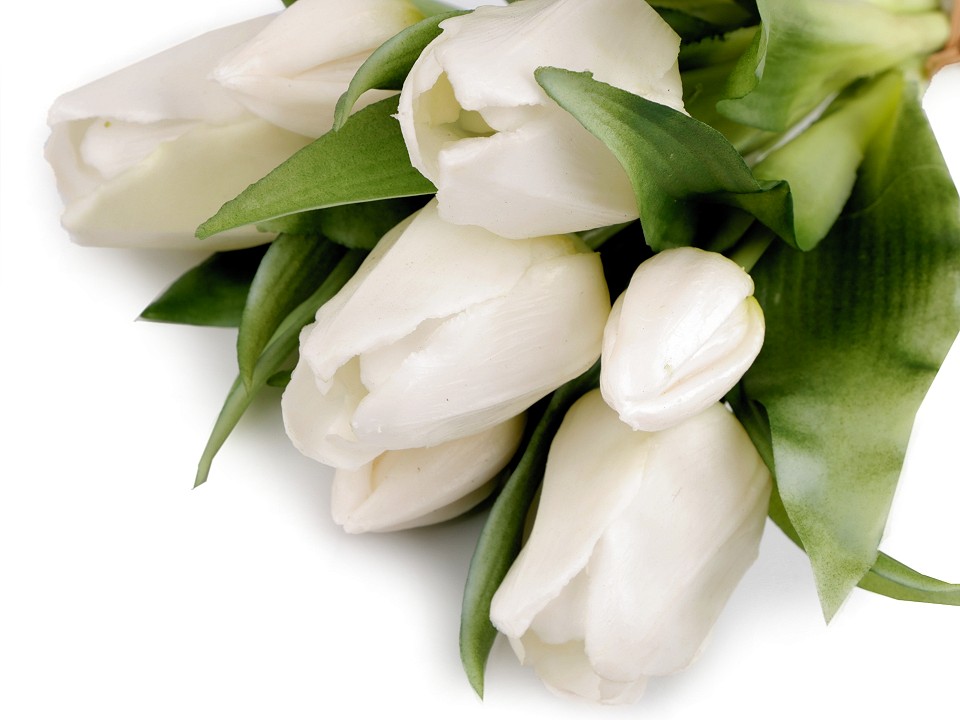 Artificial Tulip Bouquet, white