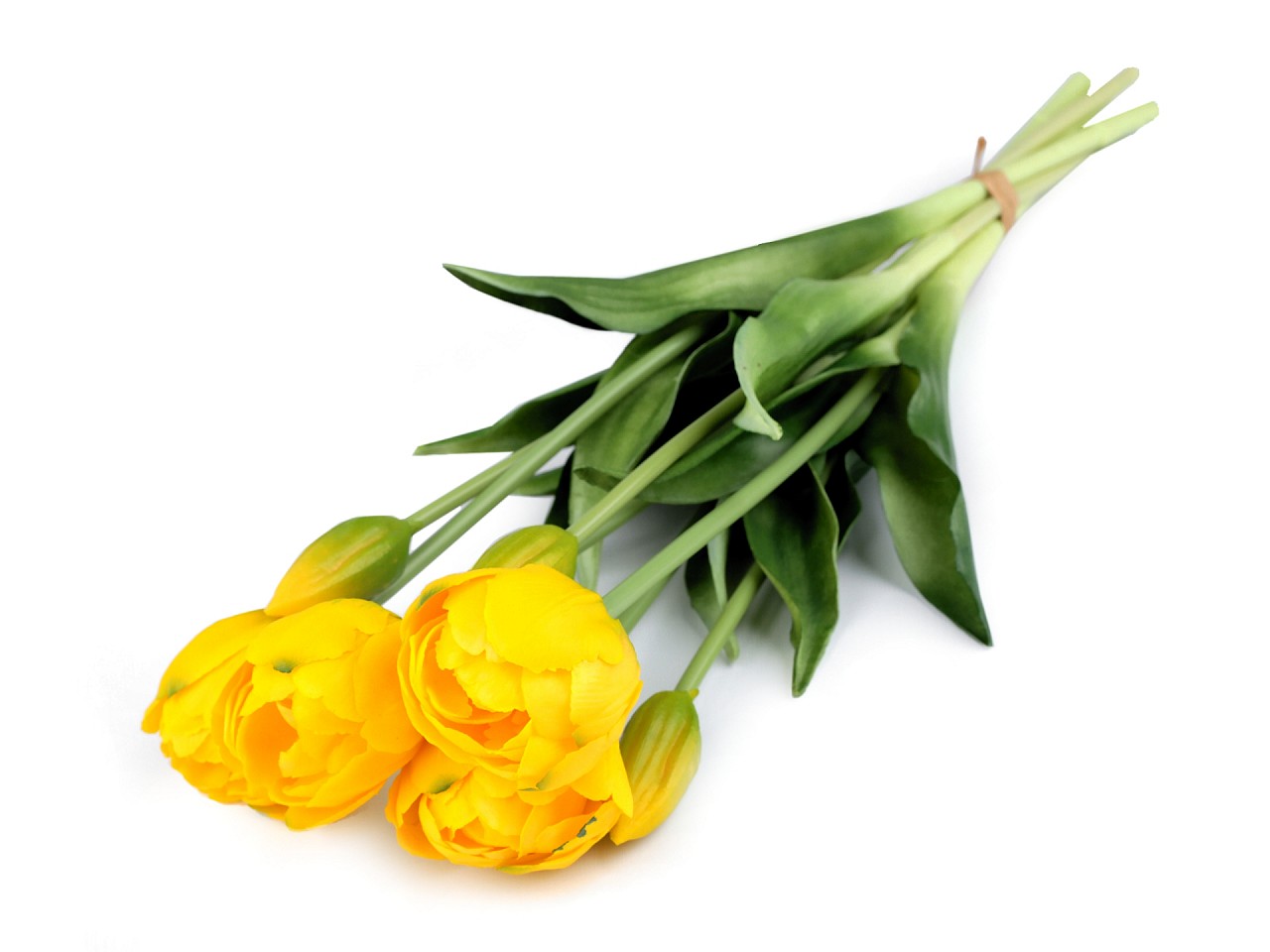 Artificial tulip bouquet, yellow