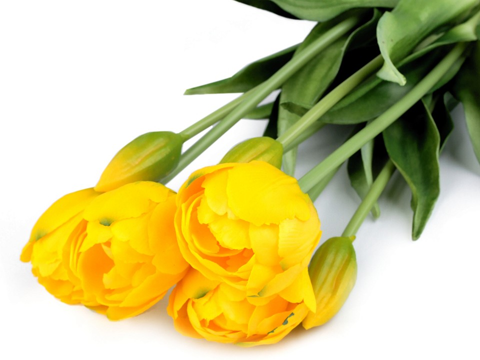 Artificial tulip bouquet, yellow