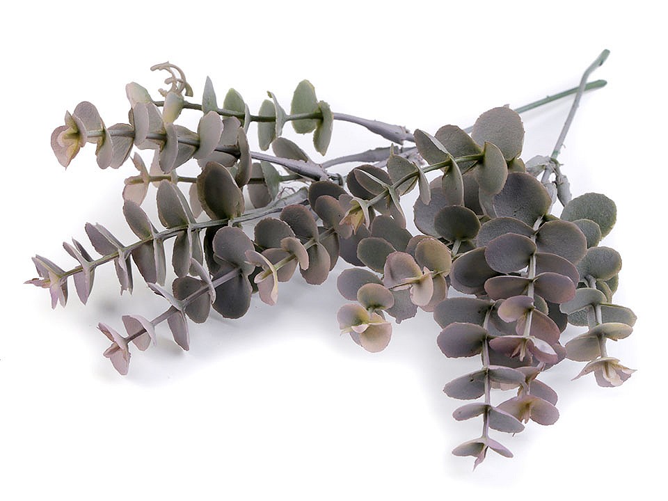 Artificial Eucalyptus Leaf, grey-green, 7 pc.