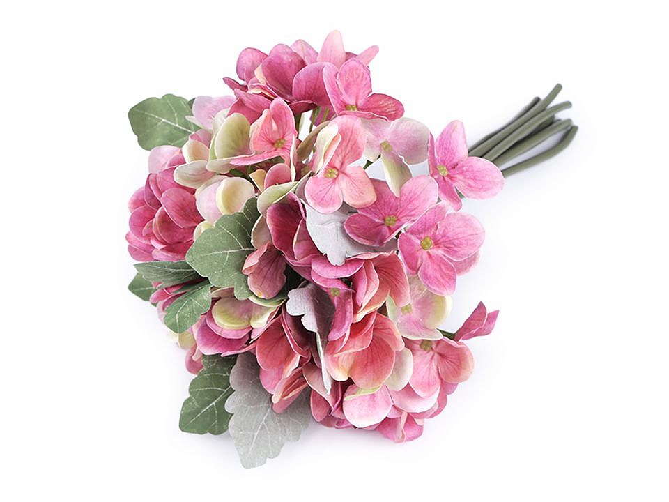 Artificial Hydrangea, pink - dark, 2 pc.