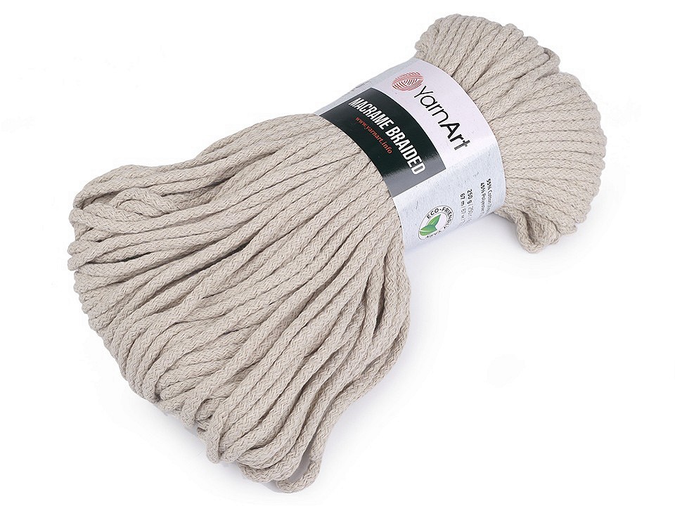 Knitting Yarn Macrame Braided 250 g - burlap, 1 Buc.