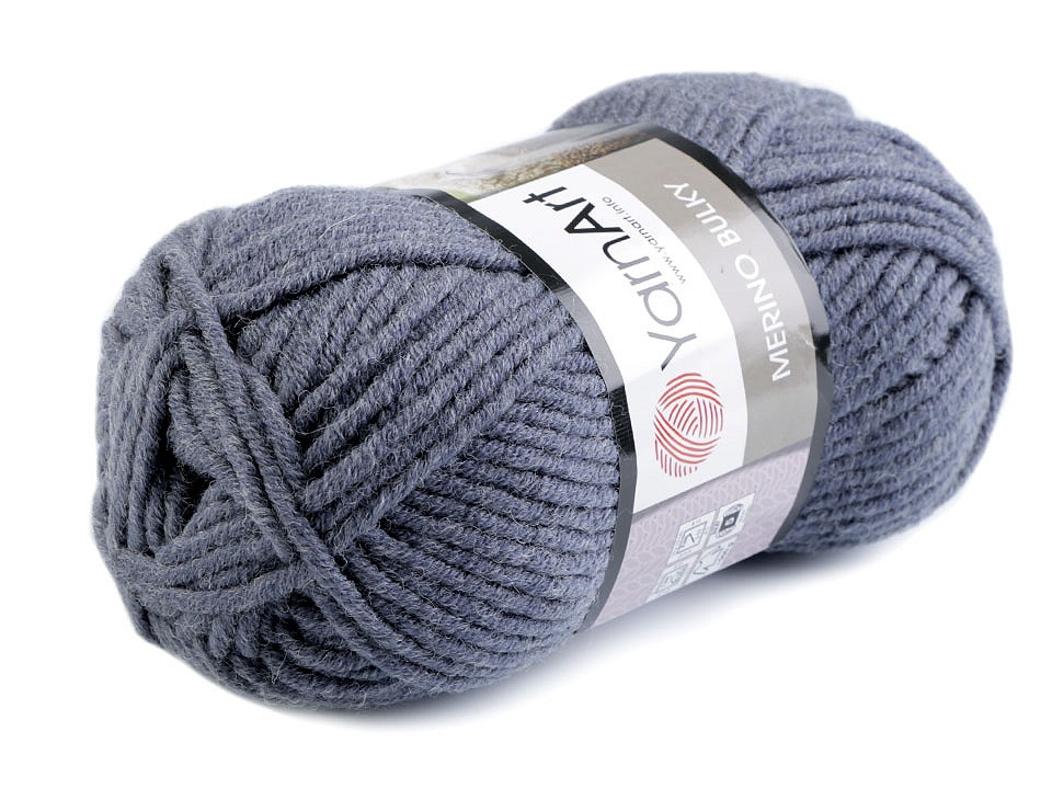 Fir de tricotat Merino bulky, 100 g - gri albăstrui