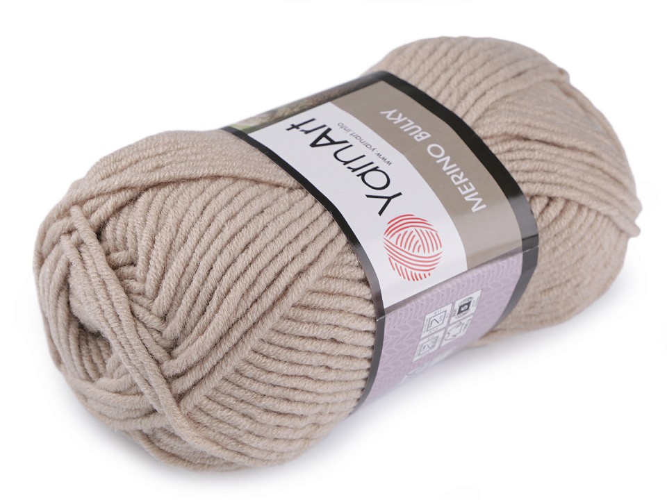 Fir de tricotat Merino bulky, 100 g - taupe