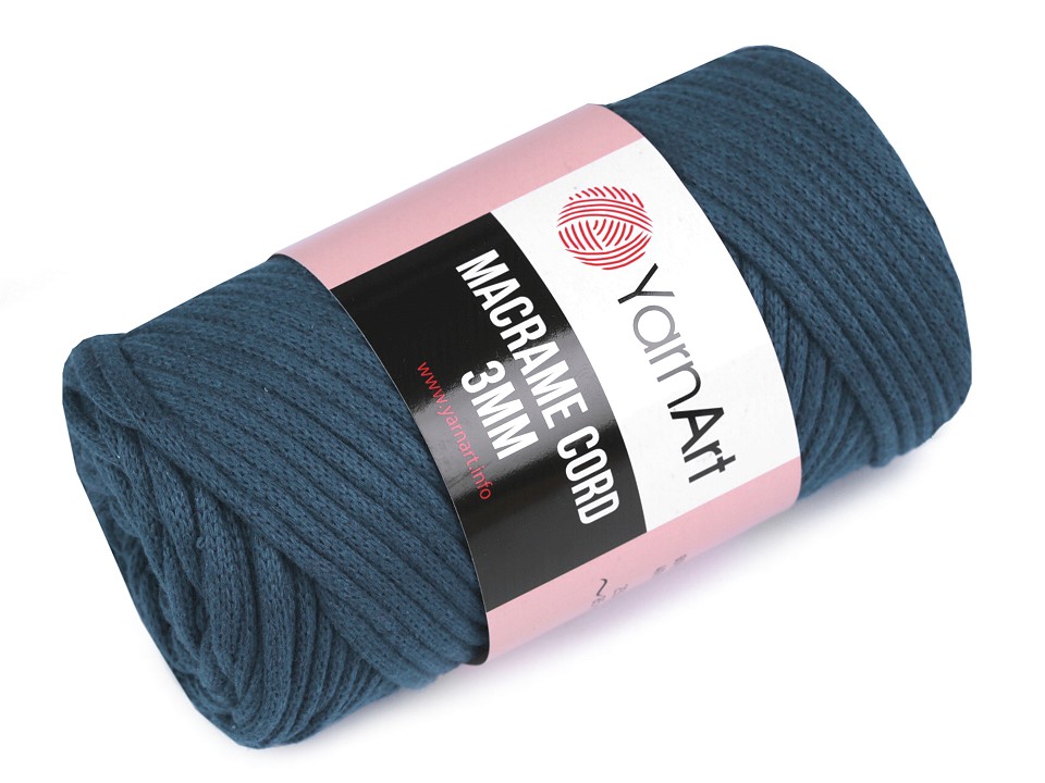 Knitting Yarn Macrame Cord 250 g - paraffin blue, 1 Buc.