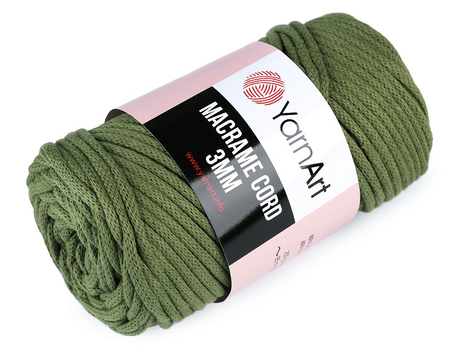 Knitting Yarn Macrame Cord 250 g - green, 1 Buc.