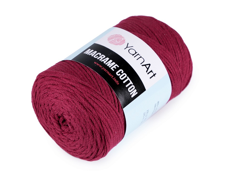 Fir de tricotat / croșetat Macrame Cotton, 250 g - bordo deschis