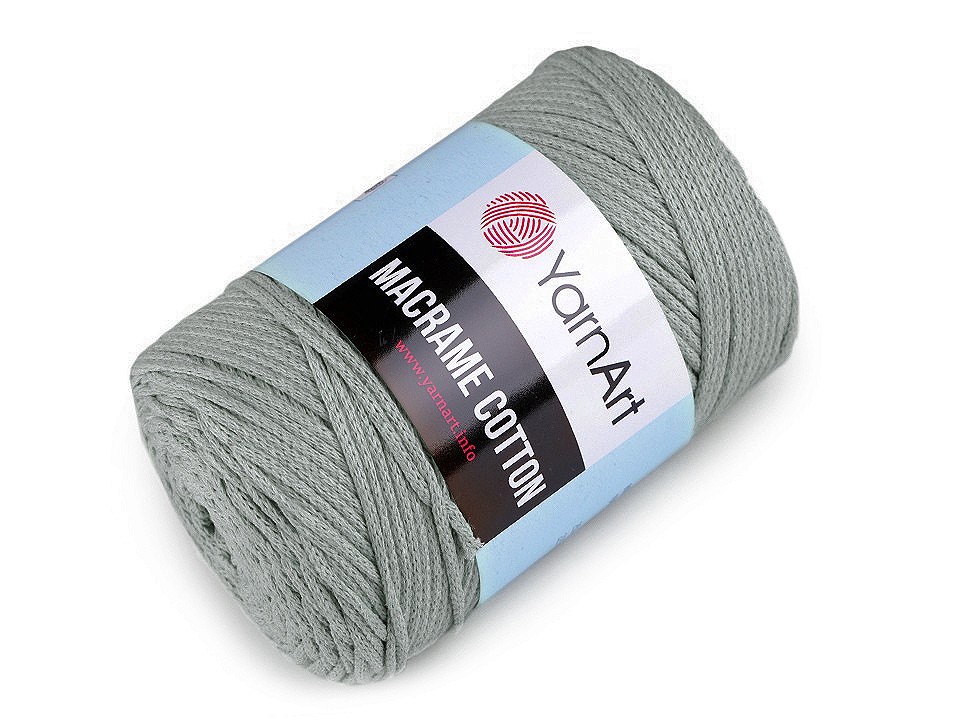 Fir de tricotat / croșetat Macrame Cotton, 250 g - gri verzui deschis