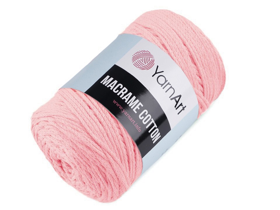 Fir de tricotat / croșetat Macrame Cotton, 250 g - roz deschis