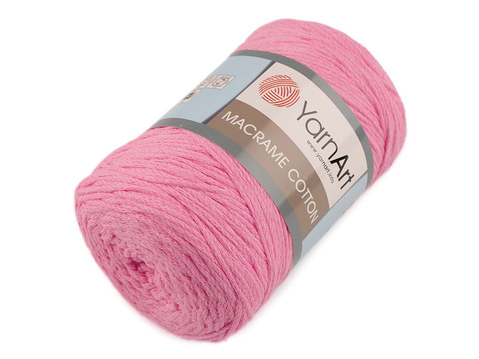 Fir de tricotat / croșetat Macrame Cotton, 250 g - roz mediu