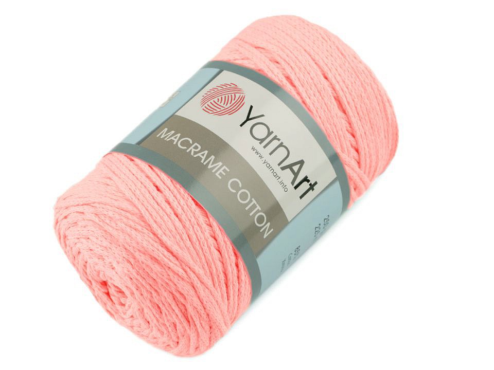 Fir de tricotat / croșetat Macrame Cotton, 250 g - roz pudrat