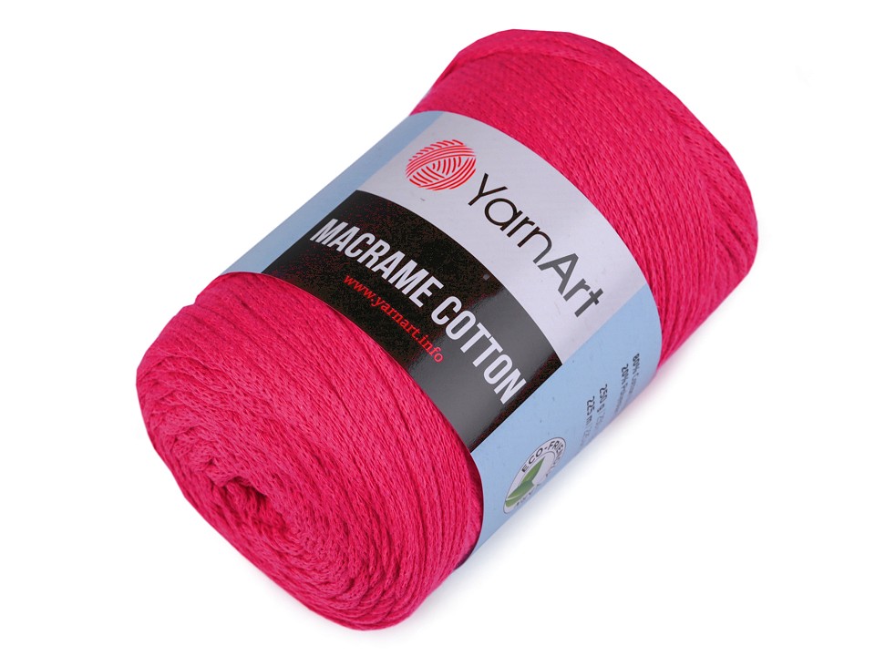 Fir de tricotat / croșetat Macrame Cotton, 250 g - roz zmeură