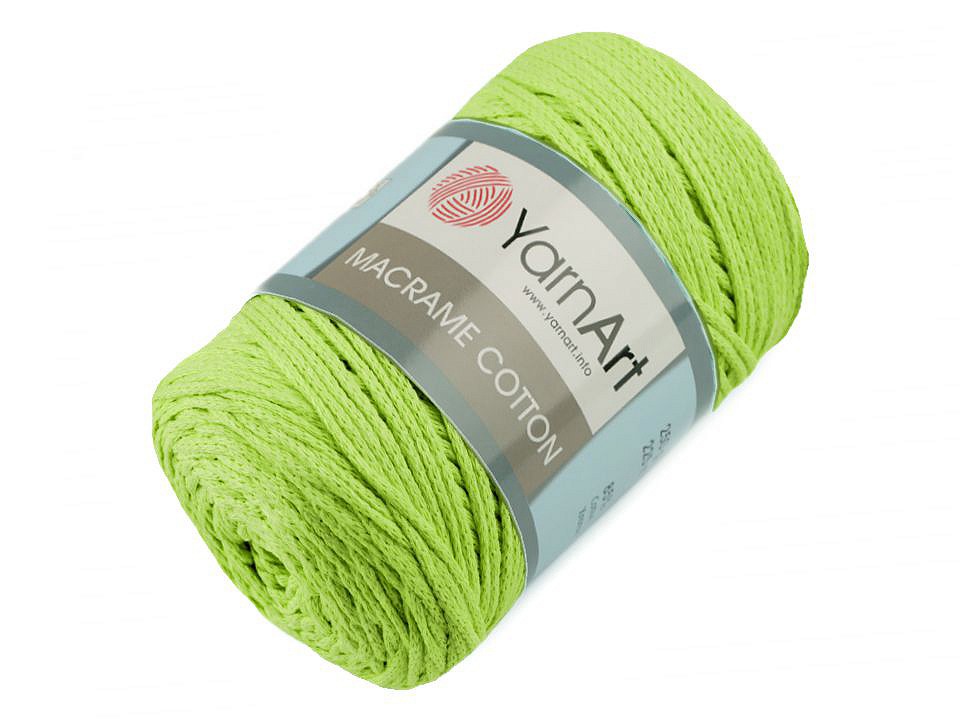 Fir de tricotat / croșetat Macrame Cotton, 250 g - verde deschis