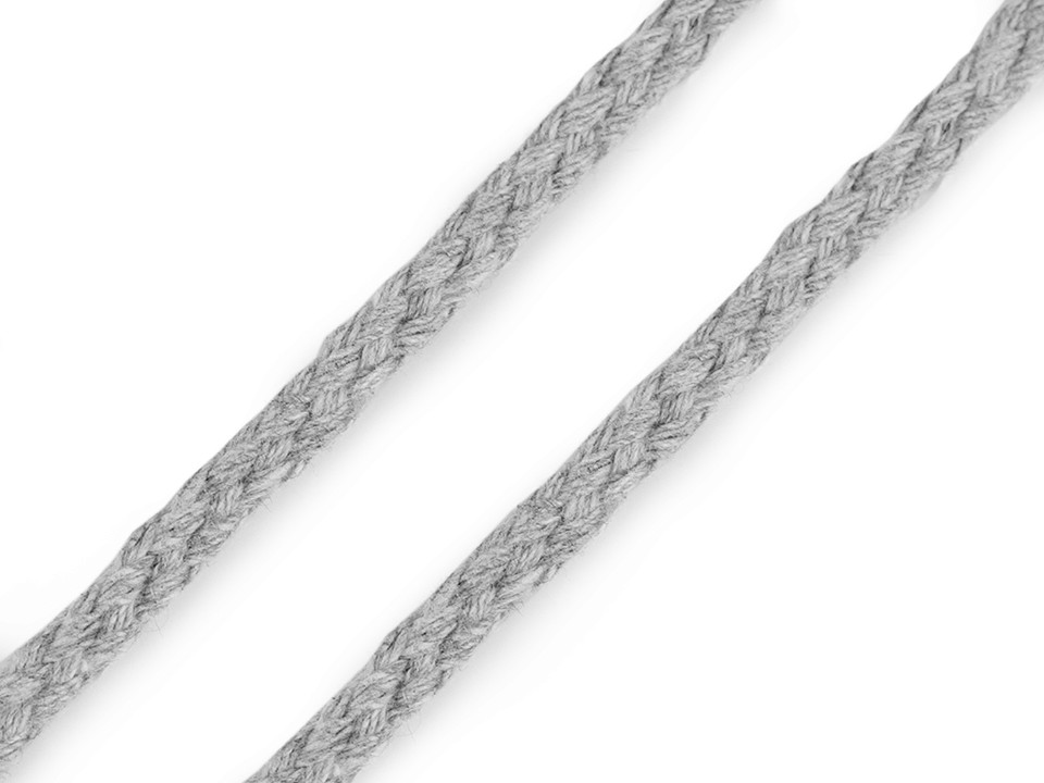 Twisted Cotton Cord / String Ø5 mm - dove grey, 45 Buc.