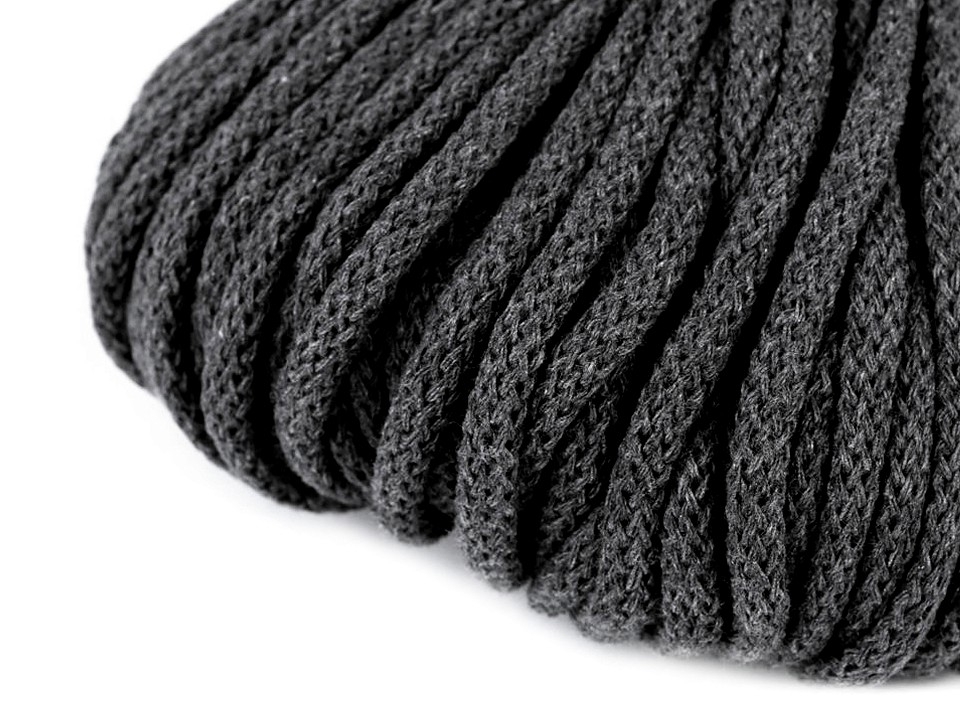 Cord / String Yarn Ø5 mm - anthracite, 10 ml.